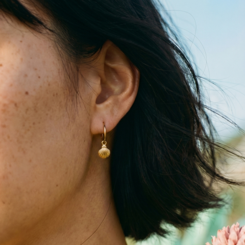 NACRE HOOP EARRINGS